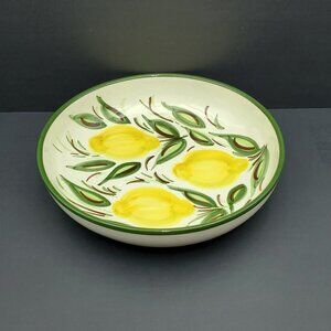 Ceramica El Titi Large Pasta Serving Bowl Lemon Pattern Centerpiece Bowl